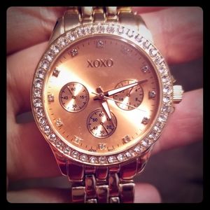 XOXO rose gold watch